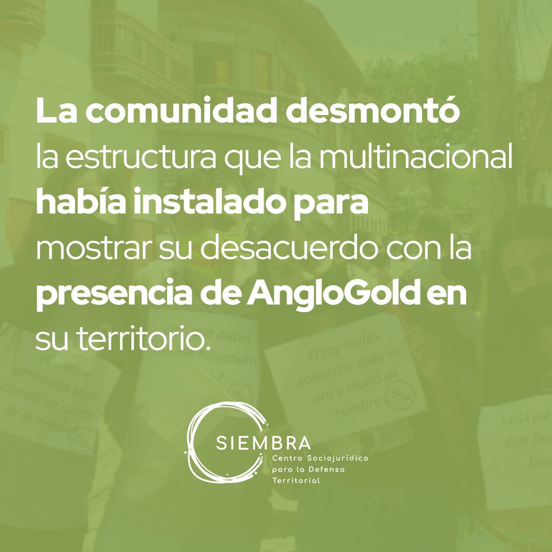 Acompañamos la movilización de los campesinos y campesinas en defensa del territorio del Suroeste Antioqueño en contra de las acciones de la AngloGold Ashanti #FueraAngloGold