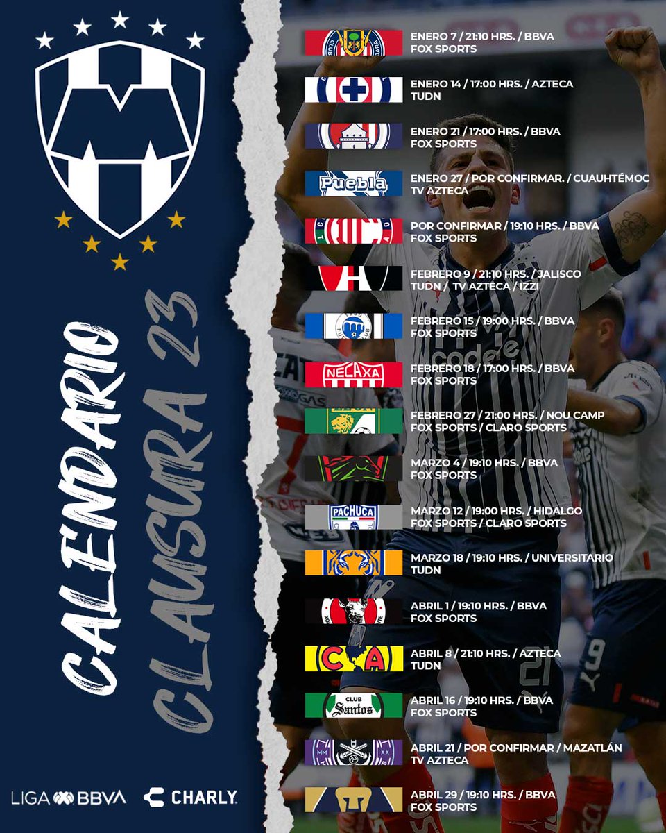 LigaBBVAMX's tweet image. ¡¡La PANDILLA!!

¿Cuál es el partido que más esperas de @Rayados en el #Clausura2023?

Aquí el calendario completo:

#LigaBBVAMX ⚽