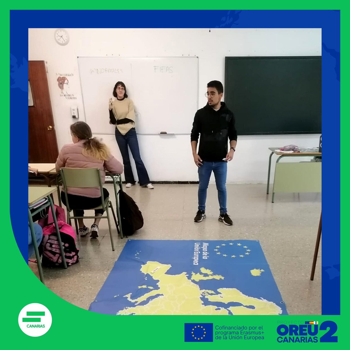 Seguimos acercando la #UE🇪🇺 a la juventud canaria…

Esta semana hemos realizado nuevas intervenciones pedagógicas con los participantes en la continuación del proyecto #OREUCanarias 🇮🇨

💚 Gracias al IES Cairasco de Figueroa y a los nuevos embajadores de la ciudadanía europea.