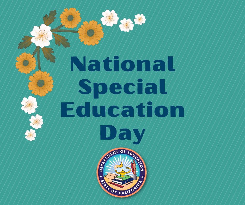 The CDE celebrates #NationalSpecialEducationDay, honoring the 47th anniversary of the Individuals with Disabilities Education Act. To our teachers, specialists, paraprofessionals, and support staff who teach and support our students with special needs, Thank You!👏🏼🙌🏼