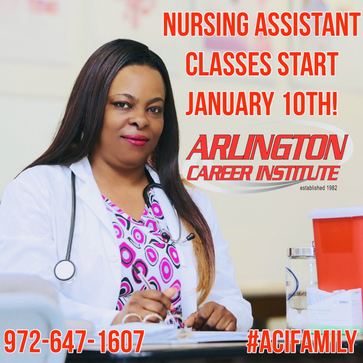 ArlingtonCI's tweet photo. Nursing Assistant classes start January 10th! 🤩🩺⚕️
Call for more information!❤️
📲972-647-1607
#acifamily
FOLLOW, SHARE and LIKE ACI🥰
Facebook, Instagram & Tik Tok: @ArlingtonCareerInstitute
#cna #nursingassistant #classesforcna #education #school #training #future https://t.co/1gcZ6A0vQA
