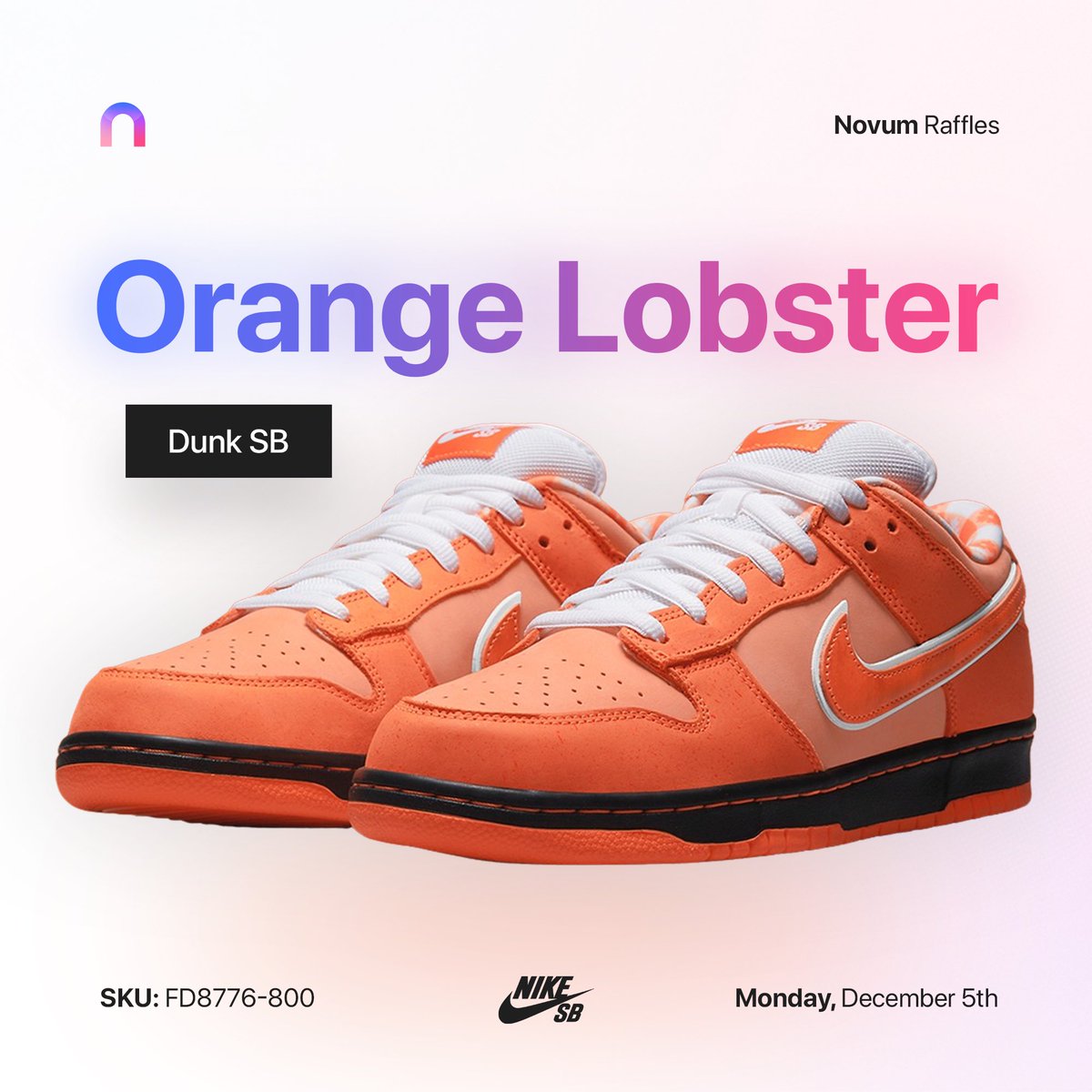 Travel_viz's tweet photo. Ready to get your catch? 🦞

We know Novum users are ready to destroy this SB release! 😈

Don’t want to miss out another drop? Join the best raffle bot, join our waitlist! 🤘

Random ❤️ + rt gets a weekly! https://t.co/ByXlEKN39N