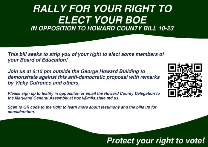 If you would like to protest the proposed State bill 10-23, please attend this event: facebook.com/events/6665055…

Background reading on this proposed bill is available here:
hocowatchdogs.com/blog-20221114/
hocowatchdogs.com/guestpost-6/

#HoCoMD #HCPSS #HoCoBOE