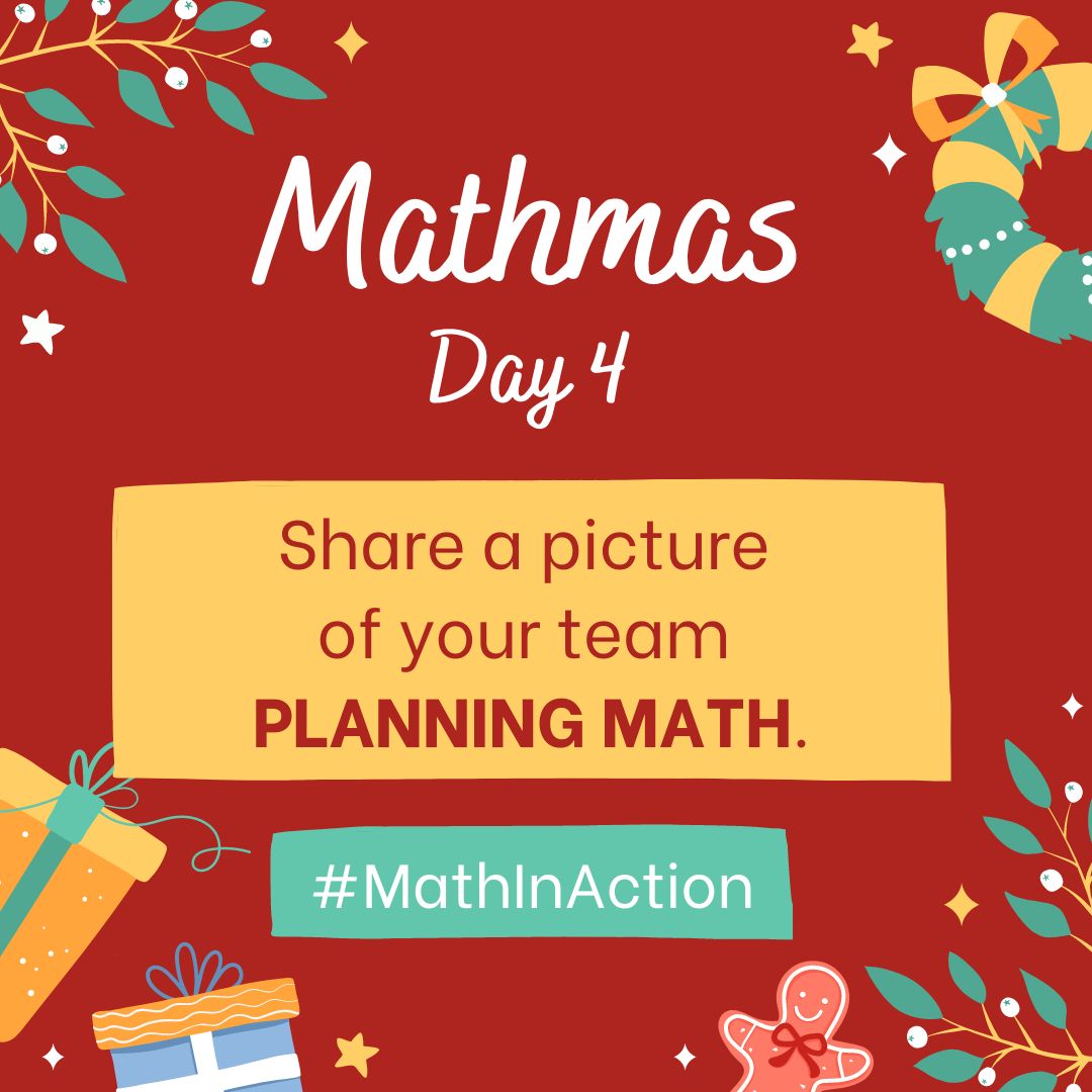 suzanne_kline's tweet photo. Day 4 of Mathmas!  Team planning brings math conversations and consistency across the grade levels.  Share a picture of your awesome team planning math.  
Use #MathInAction and tag @iInstructIrving. #tendaysofmathmas https://t.co/AKdonT6cjA
