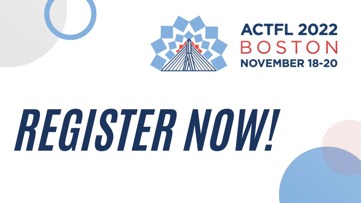 Have you heard?! Registration for #ACTFL22 VIRTUAL Convention is open until December 16, 2022 with access ending February 28th, 2023. REGISTER NOW: bit.ly/33dZWow