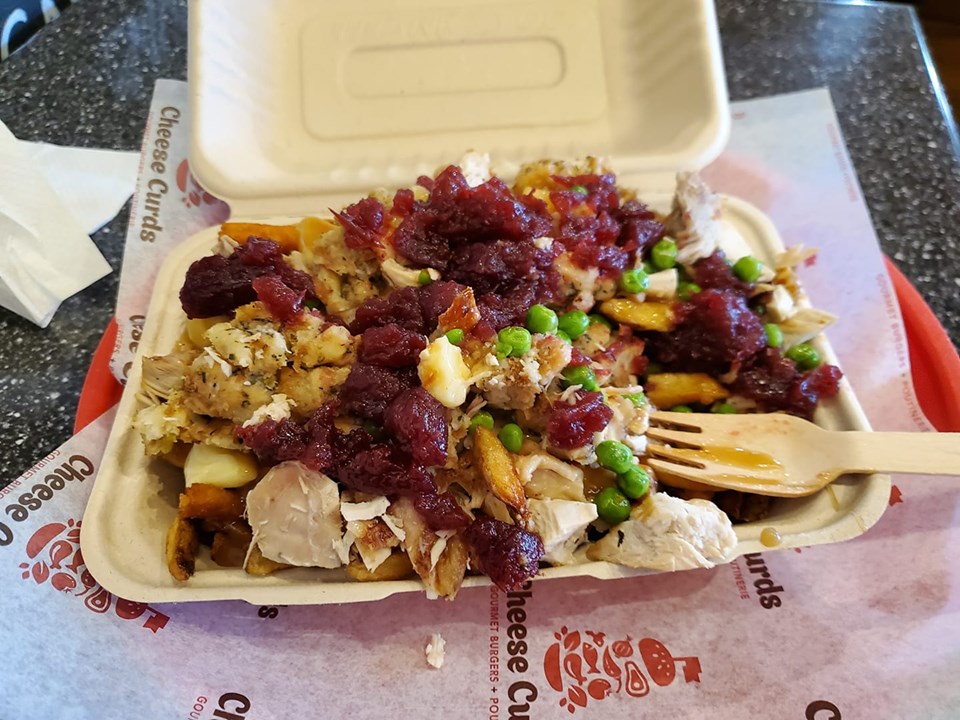CheeseCurds's tweet photo. Tis the season! Our Turkey Dinner Poutine is back in all its glory.
Thank you Dylan for sharing a picture of yours!
#turkeydinnerpoutine #madeinhouse #tistheseason #turkey #poutine #tukeypoutine #itsworththewait #chefinspired https://t.co/j8h1JNcyi2