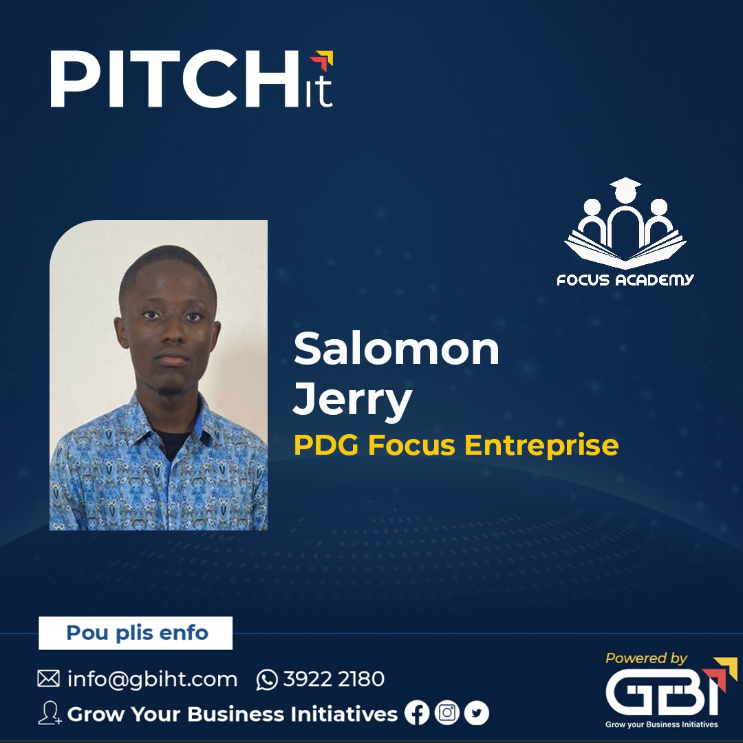 GbiHaiti's tweet photo. PITCHIT—————>GBI
Let's put a face on our 10 finalists:
-Jerry Salomon/ Focus entreprises
-Vanessa Léger Dorélien/ Les épices du Chef
-Jessikah Mondélus/ JM Unlimited
-Pierresson Auguste/ Madan Sara App

We will announce which Mentor each of our finalists will collaborate with. https://t.co/6CEUM7uSPJ