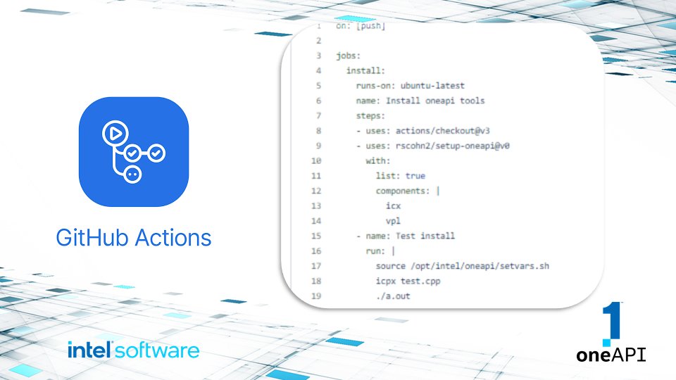 IntelDevTools's tweet photo. Check out #oneAPI support for @github Actions. Using setup-oneapi simplifies the installation of compilers and libraries in your workflows and accelerates the install with caching. Learn more: https://t.co/YDf6gt8CD3

#githubactions https://t.co/YArIPBG4FD