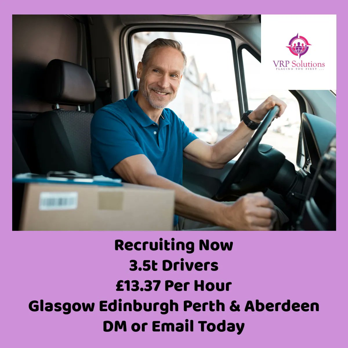 #hiringnow 
We are looking to hire experienced 3.5T multidrop Drivers in the Glasgow, Edinburgh, Perth and Aberdeen areas.

£13.37 per hour

DM or email your CV to marketing@vrpsolutions.co.uk

#work #glasgowjobs #aberdeenjobs #perthjobs #edinburghjobs #recruitment #recruitingnow