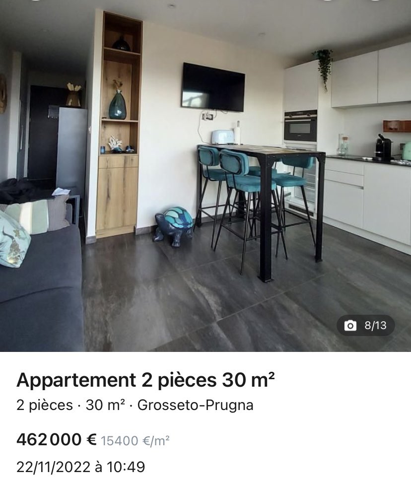 Messieurs-Dames,

C'est avec une profonde fierté et un immense plaisir que nous vous présentons ce petit bijou, situé à #Purtichju

➕➕➕ : Plutôt spacieux (30m2)