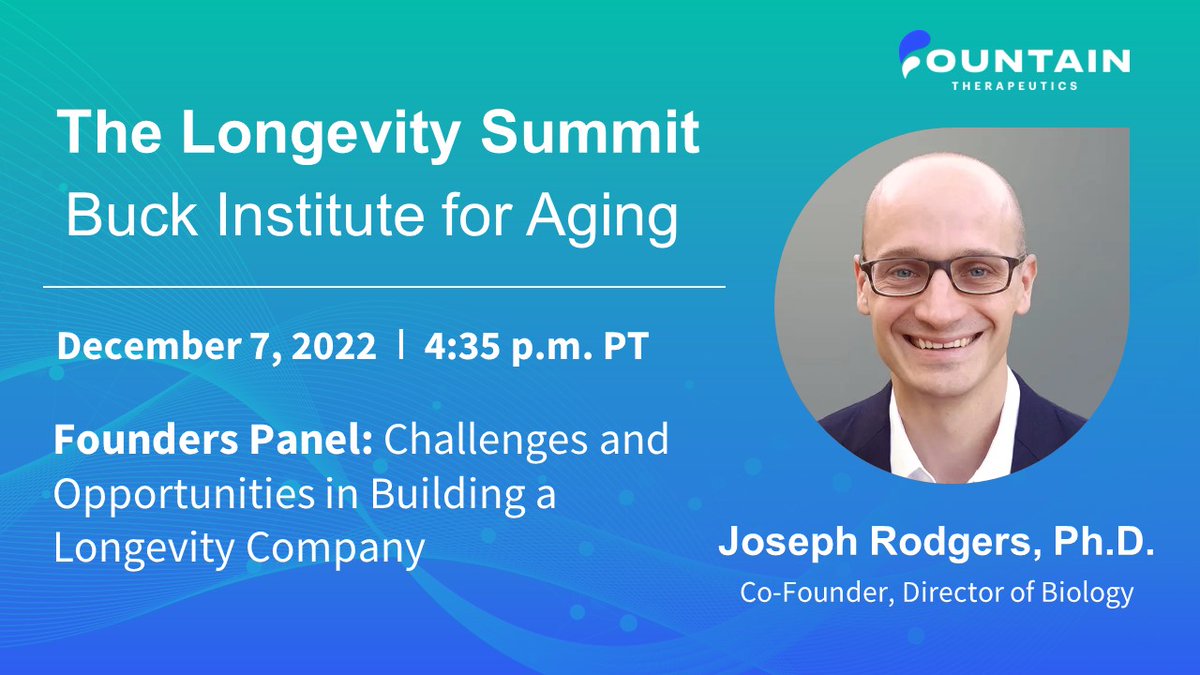 Co-Founder and Director of Biology, Joseph Rodgers, Ph.D., will join a panel of fellow industry experts to discuss the ins and outs of building a successful longevity company at the 2022 Longevity Summit.
Learn more details here: longevitysummit.io

#LongevitySummit