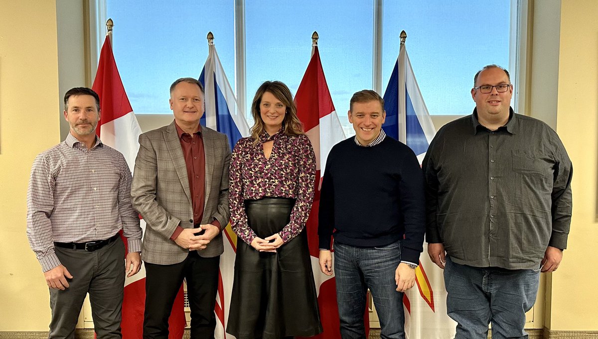 NLCA1's tweet photo. NLCA leadership was pleased to meet with @premierfurey and @elvisloveless to discuss a wide range of opportunities to strengthen our sector and continue our partnership. We have much to look forward to! #nlpoli  @rmmneary @patrick_laf1  @Day_Max_1 @Impact_Canada https://t.co/MHpYFlJmIA