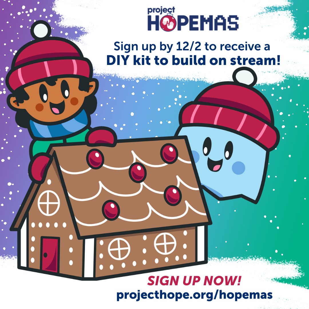 projecthopeorg's tweet photo. Today is the last day to sign-up for Project #Hopemas, our annual charity streaming campaign, and get your DIY kit to build on stream! Join our community raising funds to help people around the globe this holiday season 🎄  https://t.co/L1oVgFRLbC https://t.co/u3Hm31aC77