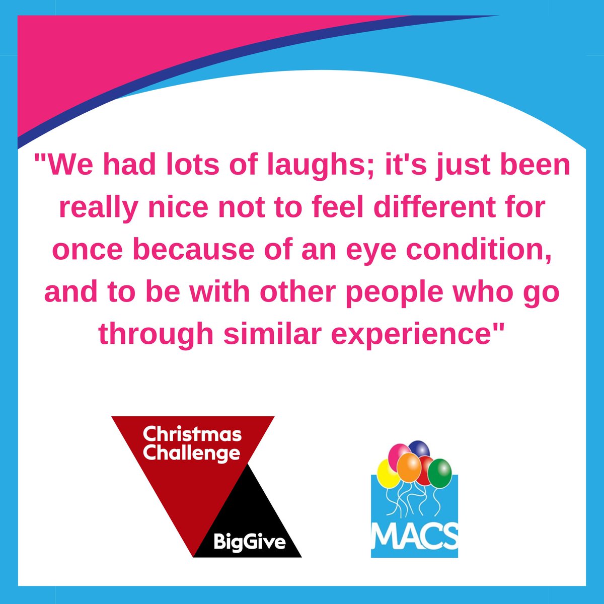 MACSthecharity's tweet photo. 72% of those with a MACS condition said it can be difficult to make new friends and build relationships. 
By doubling your donation this #BigGive week, you can support more MACS members to break those barriers, build confidence and make new friendships. 
https://t.co/9cQ3uWPJly https://t.co/TUnFeYKTOX