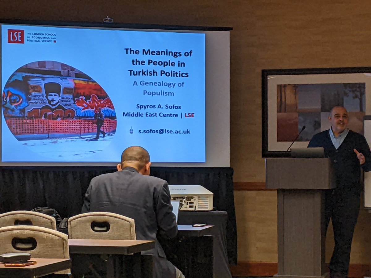 y_sarfati's tweet photo. Spyros Sophos presenting at the panel Populist Movements and Democracy Formation #MESA22 https://t.co/SvpXPvti7Z
