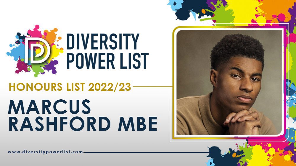 list_diversity's tweet photo. Congratulations to @MarcusRashford who has featured on the Diversity Power List 2022 – honouring 50 of the most profound champions of inclusion across the UK! 

You can read more about Marcus' achievements, and view the full honours list HERE – https://t.co/lS7u6zXfgd… https://t.co/P4MgeNZX4Z