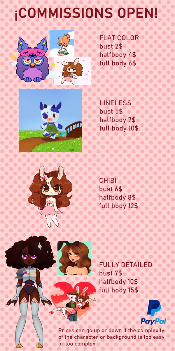 🖌️(RTs APPRECIATED)🖌️ hi i´m opening art commissions, this is my first time doing it, If anyone is interested or you have any question, you can DM me! #commissionsopen #art