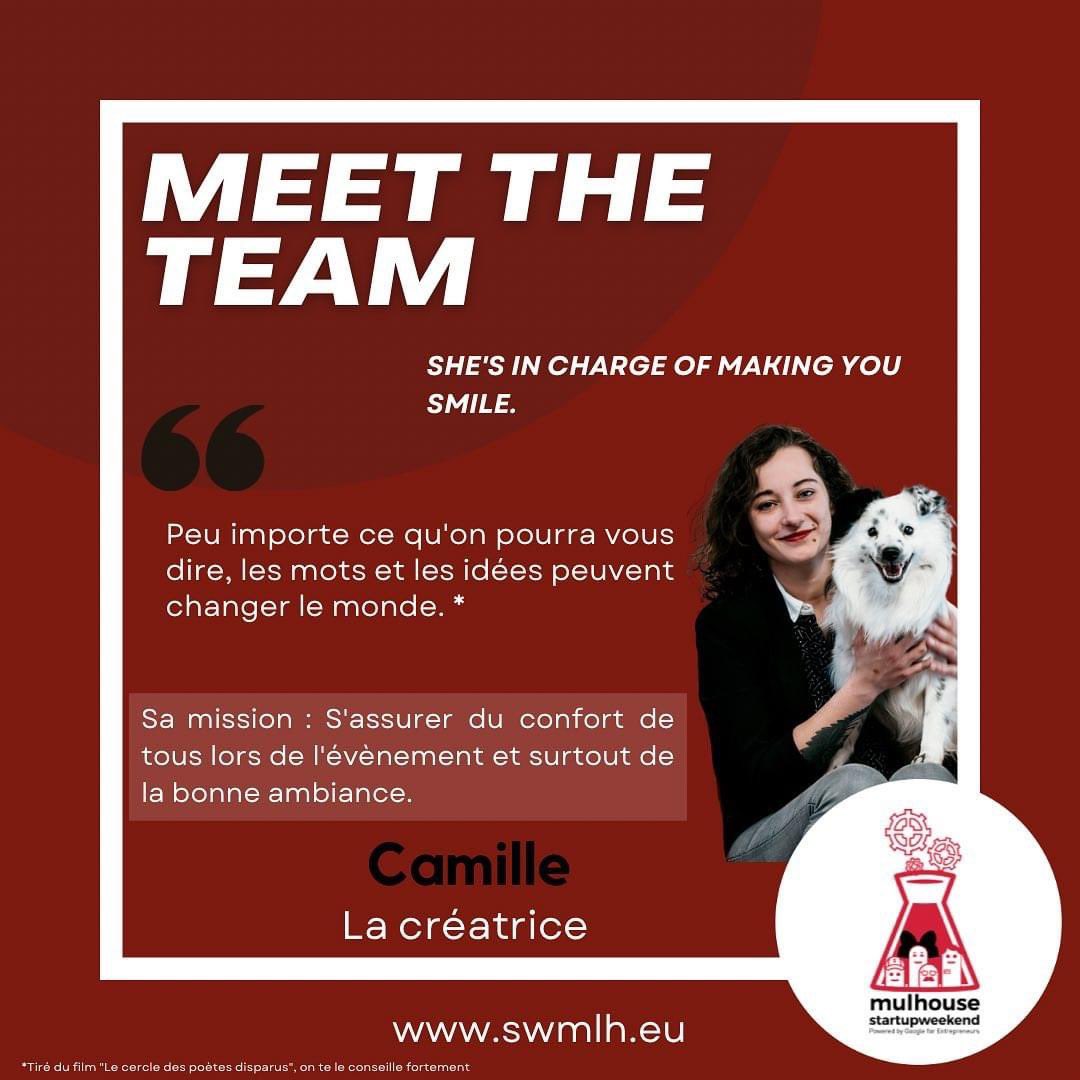 Qui sont les organisateurs du Startup Week-end Mulhouse ? 🤔
Retrouvez Camille la créatrice dans cette nouvelle édition 🤩