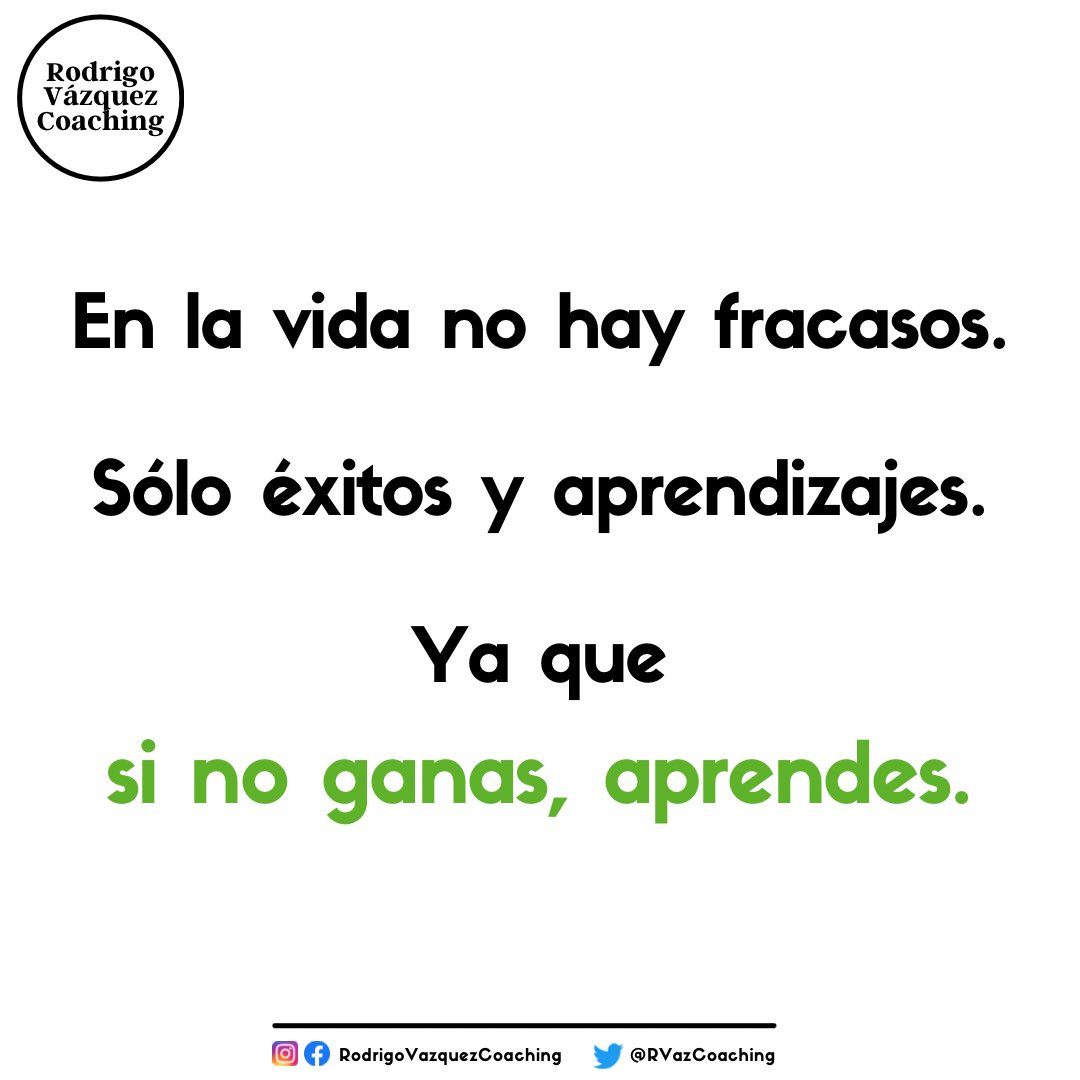 RVazCoaching's tweet photo. A muchos de nosotros nos gustaría ganar todo el tiempo y cuando no sucede, nos sentimos mal, nos culpamos, o peor aún, culpamos a otras personas o circunstancias por los resultados. 

Pero más que ganar siempre (lo cual es imposible), lo importante es aprender en el proceso. https://t.co/E1eds4j6r1