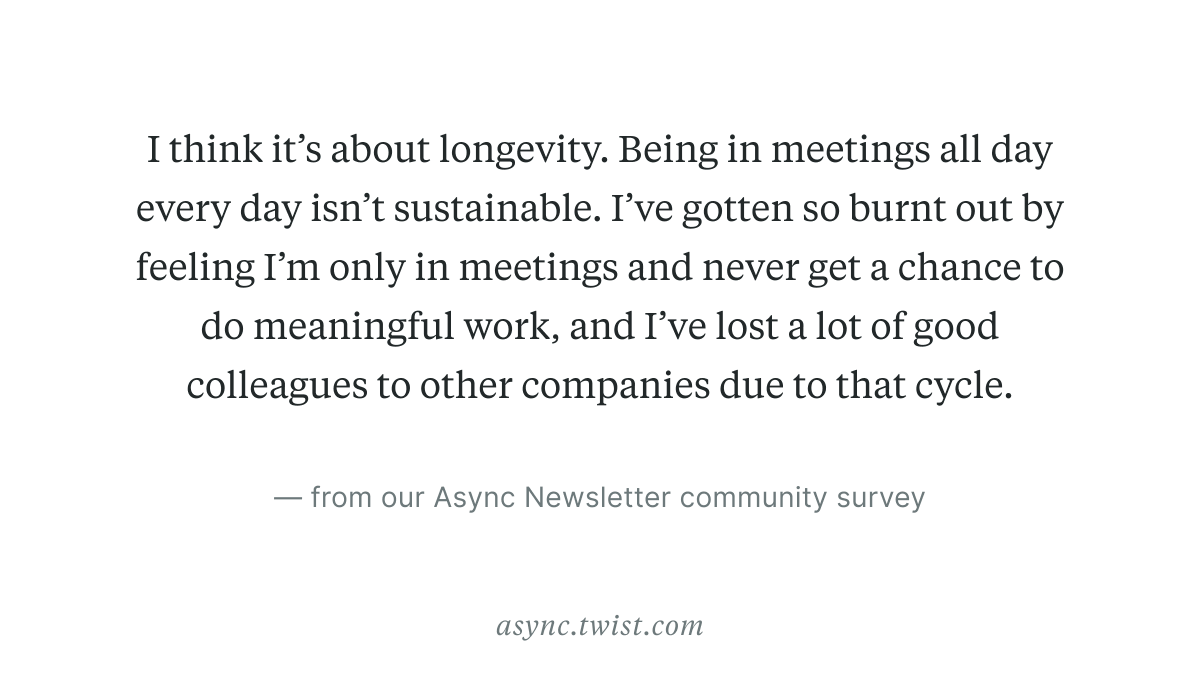 What do we lose when we prioritize 'urgent' meetings over crafting sustainable strategic approaches?

From our #AsyncNotASAP community: