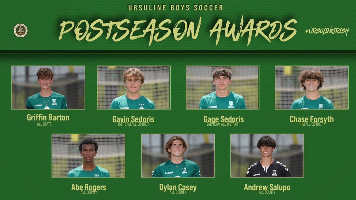 UrsulineIrish's tweet photo. Our Boys' and Girls' Soccer Teams had wonderful seasons and so much to be proud of.  Way to go to our individual award winners for their performance on and off the field!  #UrsulineIrish #SoliDeoGloria https://t.co/QJFTCx3txg