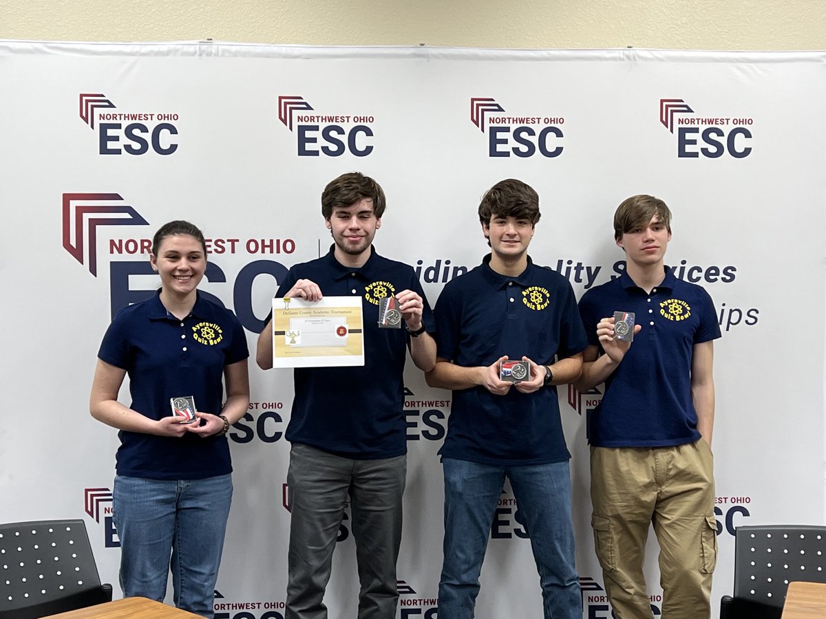 Congratulations to Ayesville High School for taking 🥈place in the Defiance County Junior Varsity Quiz Tournament. ⁦<a href="/NWOESC/">Northwest Ohio ESC</a>⁩