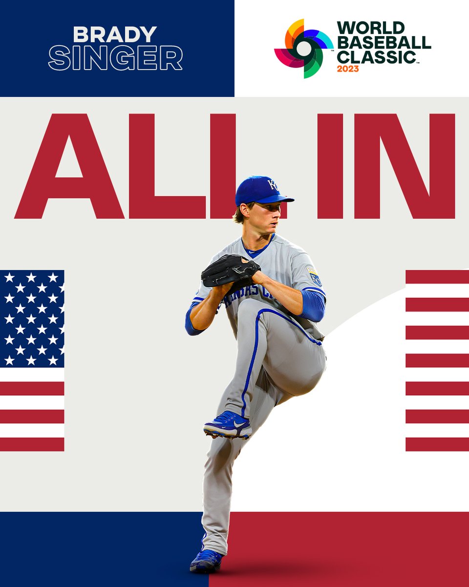 MLB's tweet photo. Brady Singer is #ALLIN for the World Baseball Classic. https://t.co/bWcxQ9JgV3