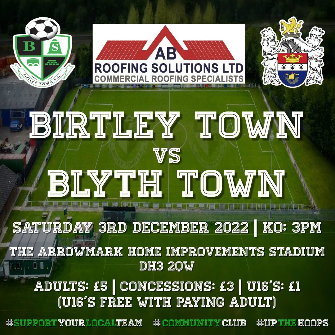 Urgent notice…

Tomorrow’s match is now a 2pm KO, this is due to floodlight issues that we’ve not been able to resolve in time. 

Thanks to everyone at <a href="/Blyth_TownFC/">Blyth Town FC</a>  for their understanding.