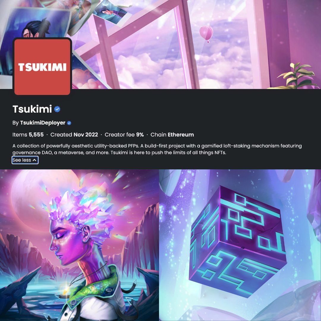 Great news to see @TsukimiLoft finally verified on @OpenSea! ✅ December coming with Loft-staking launch and new events, this team does not stop building and we are ready for more surprises @TsukimiHeart 🔥 The Journey awaits you 🟥⬜ #Daydreamers #NFTJapan #Tsukimi