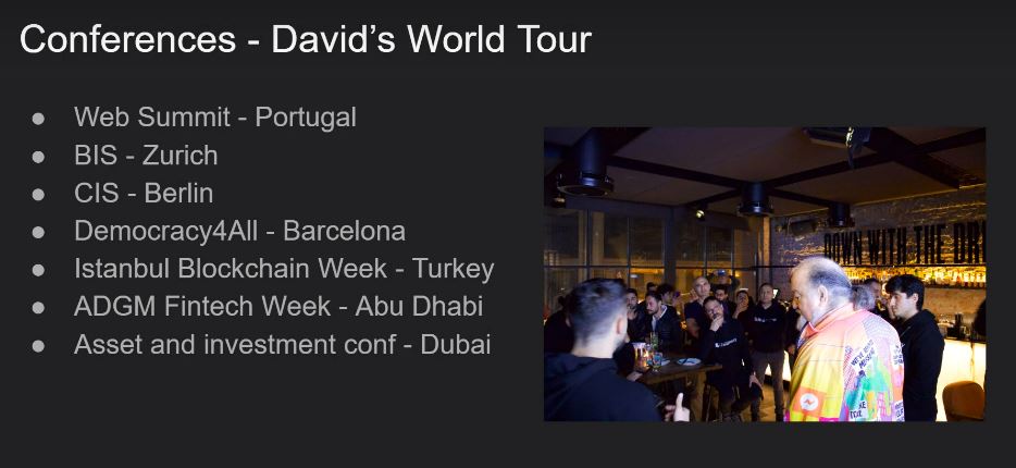 Flowertree_xx's tweet photo. xxCouncil meeting updates:

David's (@chaumdotcom)  travelling the world advising the world to adopt privacy and the technology being developed by @xx_network https://t.co/Xt1DtKdGJu