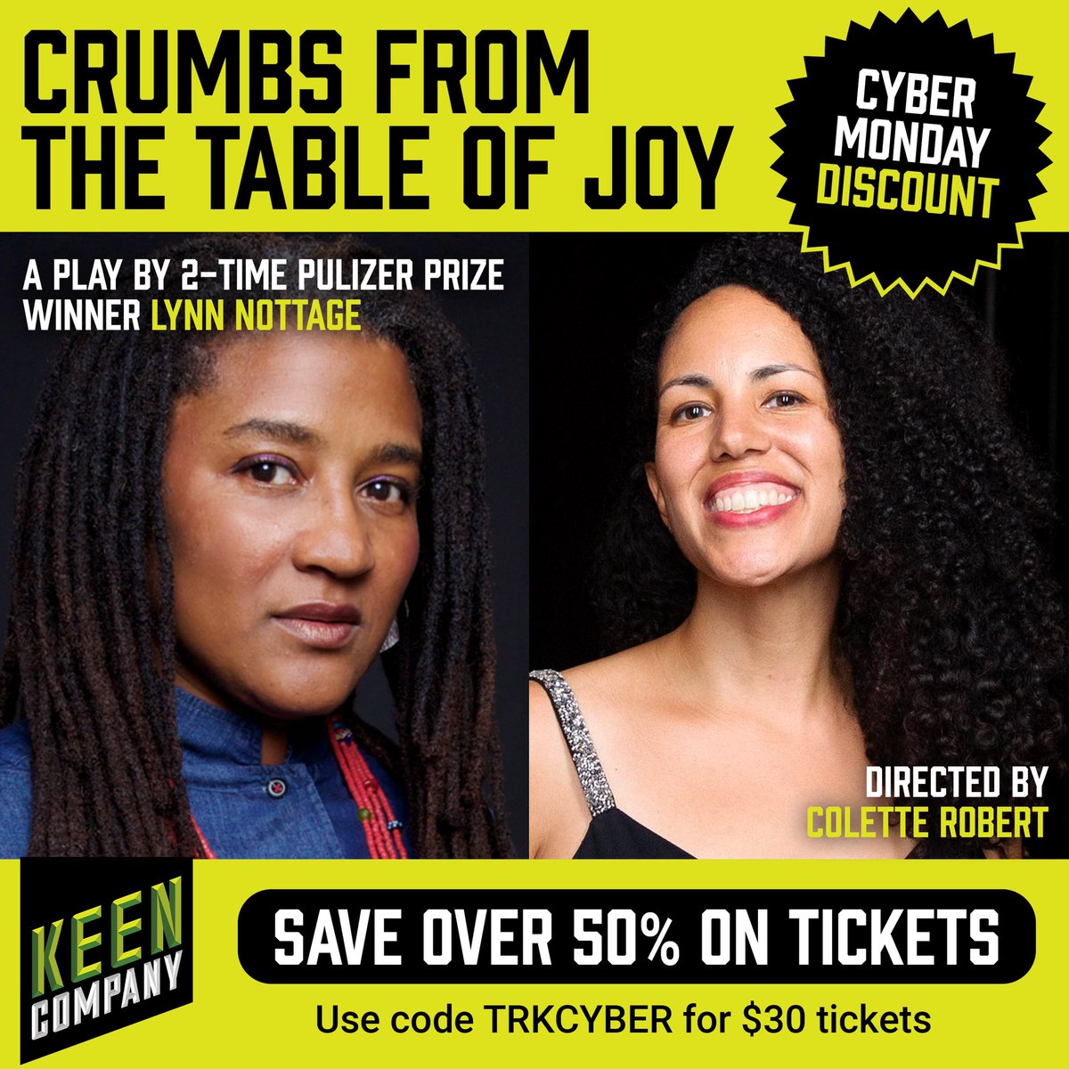 We’re so excited to be supporting the first New York revival of 2-time #pulizerprize winner @Lynnbrooklyn’s beautiful early gem, Crumbs From the Table of Joy. Tickets to this wonderful show (off-Broadway from Feb 21st-April 1st) would be a great holiday gift for any theatre fan!