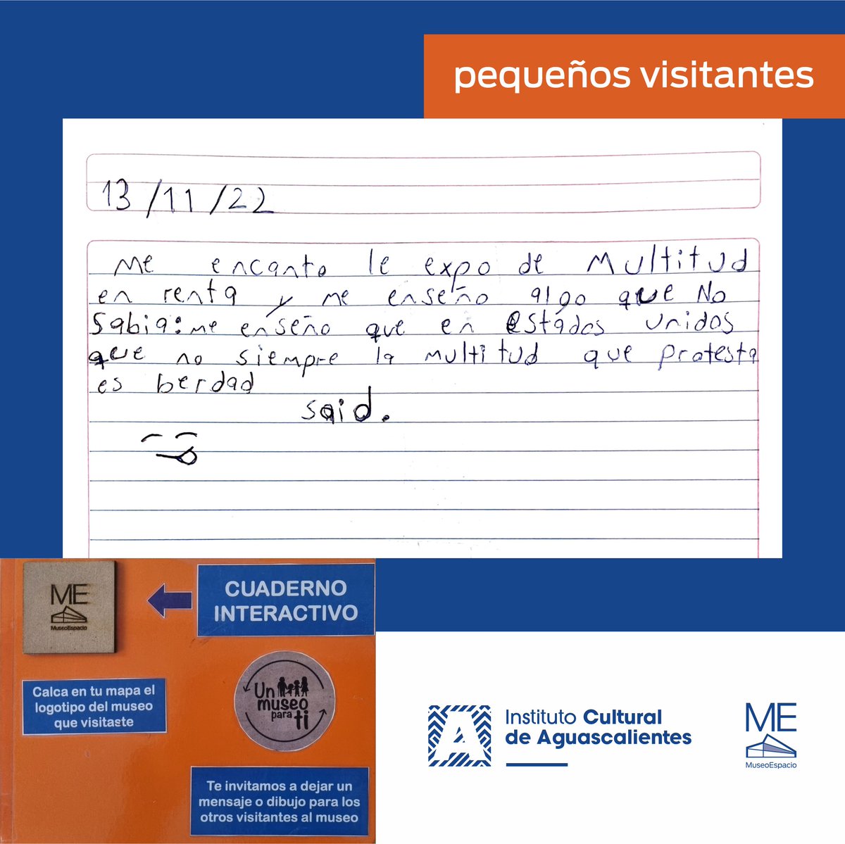 Te compartimos algunos comentarios de pequeños que visitaron las exposiciones en Museo Espacio.
#unmuseoparati2022 #multitudenrenta #kinderwunsch