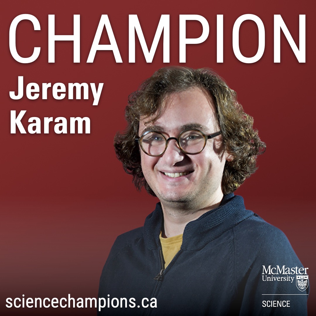 McMasterScience's tweet image. Jeremy Karam champions science as a presenter at the W.J. McCallion Planetarium. Jeremy delivers custom tours to community members of all ages about the galaxy&apos;s far reaches.

Visit sciencechampions.ca to learn more.

#mcmasterscience #sciencechampions