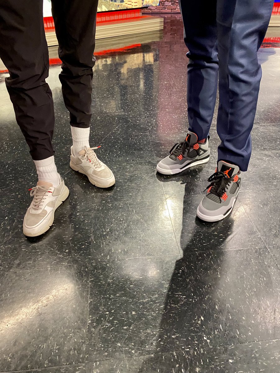 RaoulMartinezTV's tweet photo. A little #SneakerFriday fun with my man @camdenriley2  @SanDiegoLoyal ! #Infrared4 #jordan4 #Infrared #SneakerAnchor #kotd #sneakers #sneakerhead @fox5sandiego #sandiego https://t.co/9l1Y04yGTw