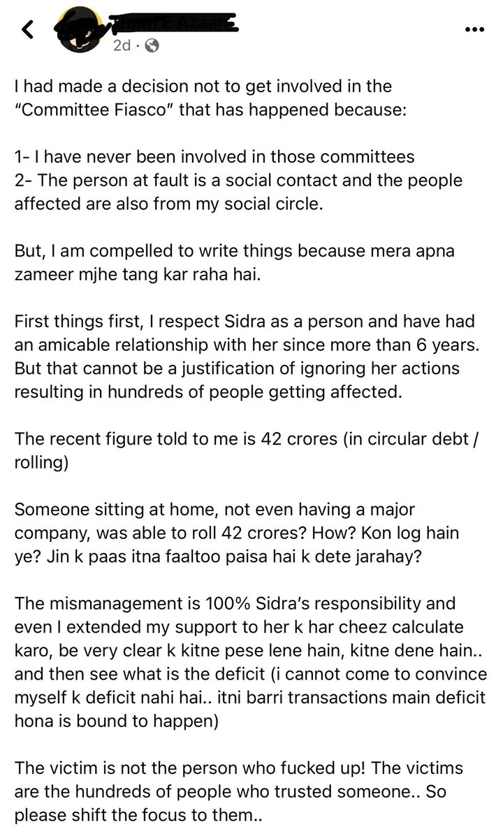 amberShasan's tweet photo. A woman on a Facebook group was apparently able to roll a committee worth 42 lacs/crores from the members/other social media groups and has now declared she is bankrupt coz of mismanagement and unable to pay-who are these people? #CommitteeScam https://t.co/TqcSGRiuQF