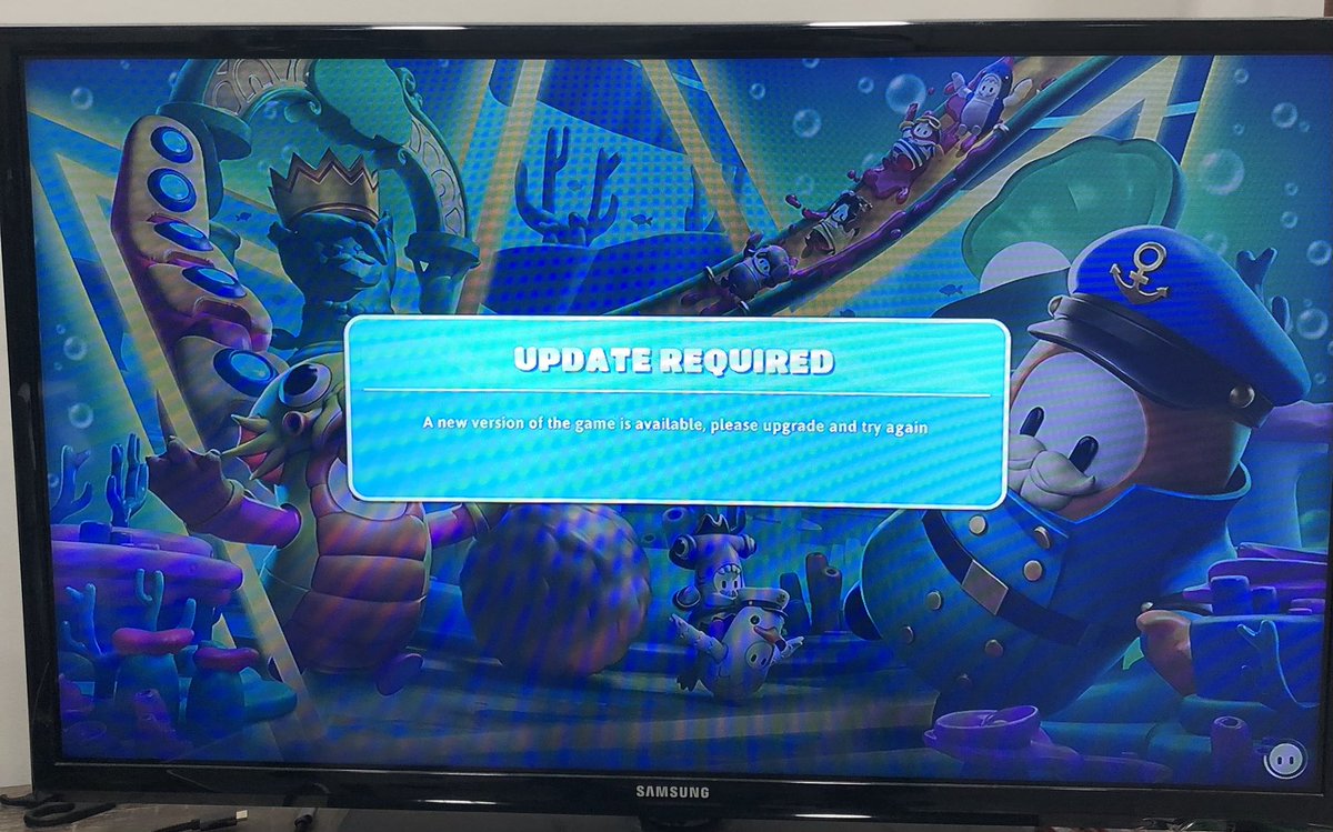 Madtown_Swagger's tweet photo. @FallGuysGame Wish i could play but all I got is this screen 🙄  @FallGuysOwl https://t.co/k03d91oO6N