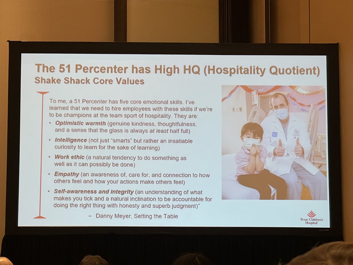 rbarnettmd's tweet photo. Itβs always such a pleasure to hear from @howardweinermd @TexasChildrens about the importance of human connection and hospitality in everything that we do! @PedsSection #workhardandbenicetopeople @UNCneurosurgery @MartinPiazza5 @kchamberlinmd @CCornea23 @QuinseyCarolyn @kristihil https://t.co/gX5H8FKxPm
