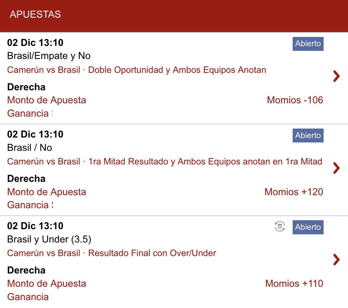 PasTipster's tweet photo. FREE PICKS en VIVO ⚽️

Camerún vs Brasil 👏🏻

Momios:

-106
+120
+110

Regálenme su RT y/o FAV junto con sus capturas de pantalla la que hayan metido 💸 https://t.co/obC8gqIWco