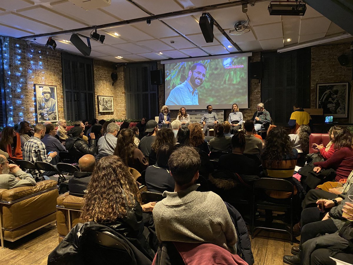 We are at @frontlineclub! For IMPRISONED NOT SILENCED. A solidarity evening for imprisoned writers. With @asoueif @fissehaye_awet @Stella_Assange @KomarHanna. Moderated by @saliltripathi. With @englishpen.