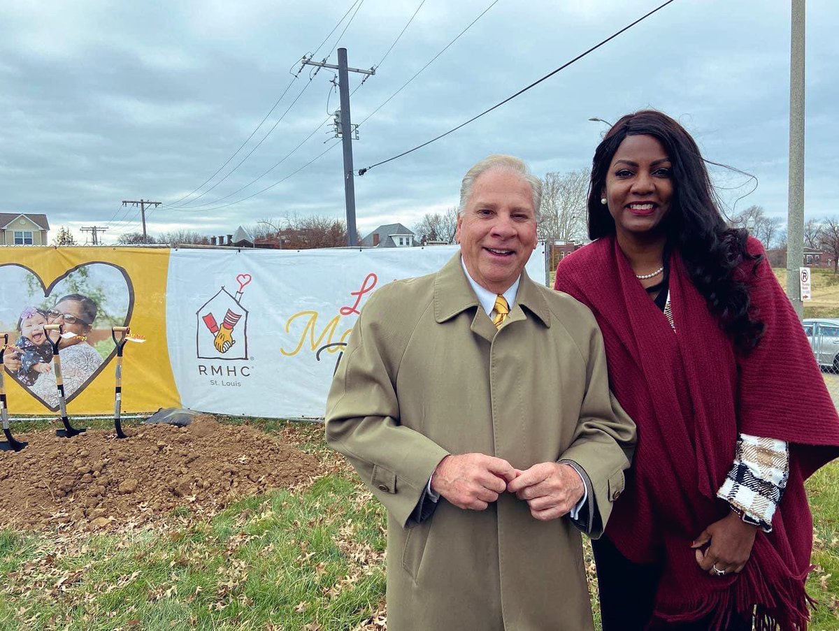 It was great to be a part of the ceremonial groundbreaking for the new @rmhcstl location today with their leaders, @saintlouismayor, hospital representatives and volunteers. This facility will help support families seeking pediatric medical care at our world-class hospitals.