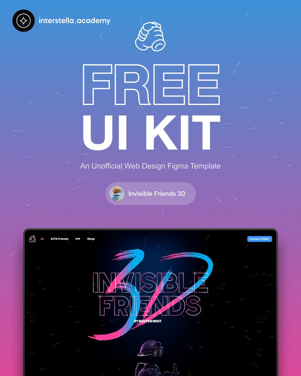 TrainByDesign's tweet image. FREE Figma Web UI Kit —#3DInvisibleFriends

Preview
figma.com/proto/NjGlxbm2…

Download
figma.com/community/file…

#figma #Ui #Web3 #NFT #NFTs #webdesigner #NFTartists
