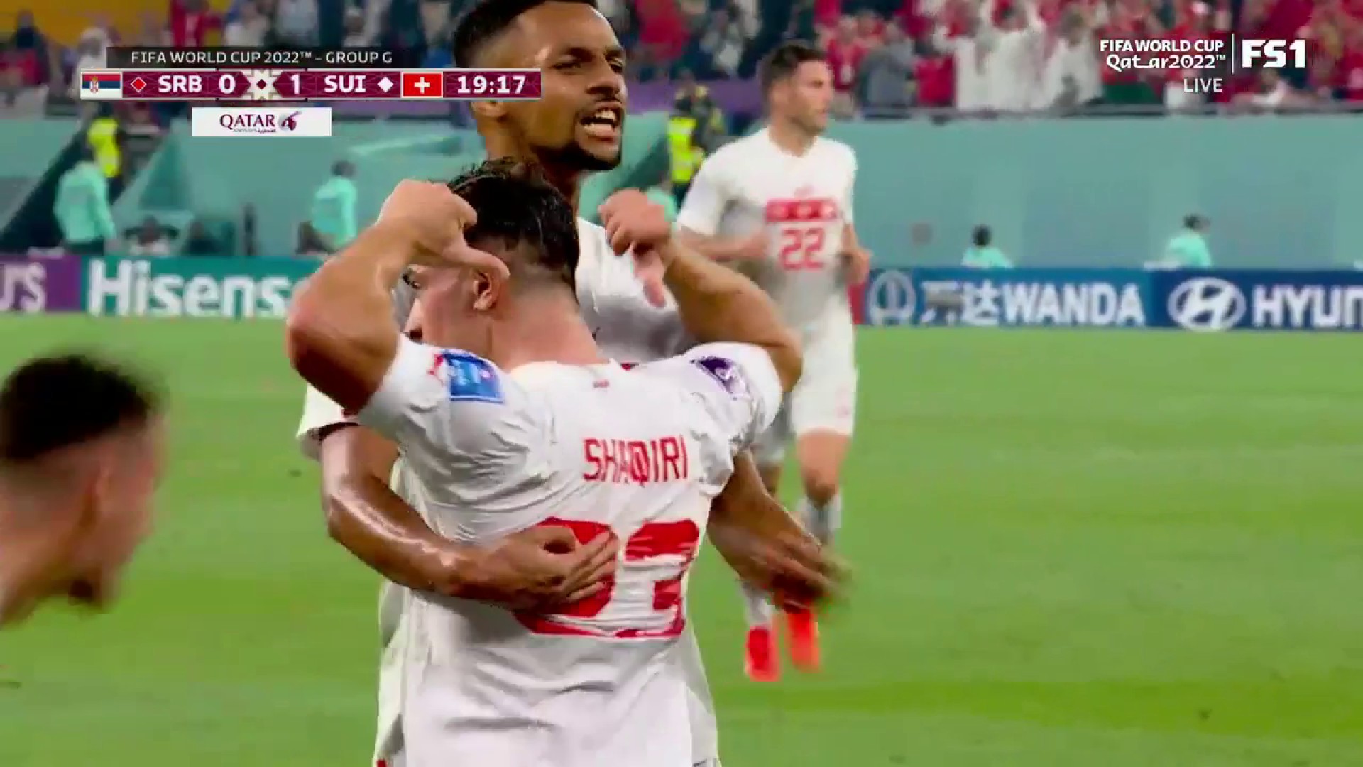 SHAQIRI SCORES FOR SWITZERLAND 🇨🇭

As it stands, Brazil and Switzerland are moving on to the knockout stage!”