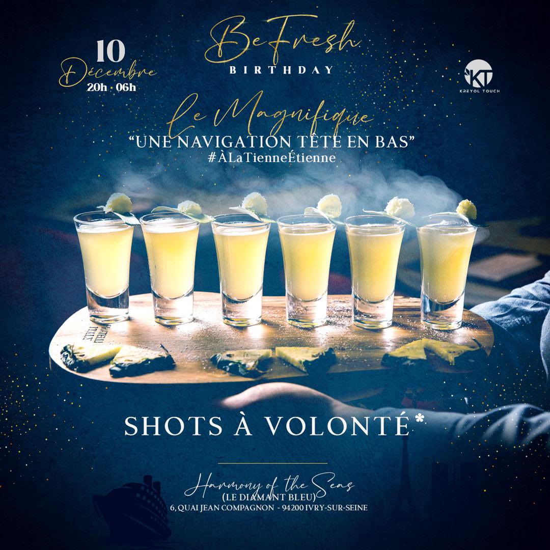 KREYOLTOUCH_'s tweet photo. 🔹Pour cette Croisière le Magnifique a prévu « une navigation tête en bas » 😵💫🛳️
SHOTS À VOLONTÉ* 🥃😍
De quoi faire oublier ta timidité 🤫😈
*Condition voir descriptif Bizouk
🔹 BILLETTERIE BIZOUK : https://t.co/WhIf86oizn
#clubbing #nightout #partynight #partyinparis https://t.co/SxY0aZpRBQ