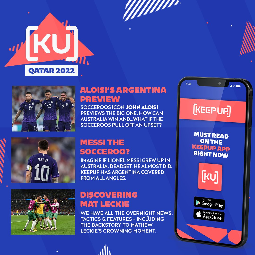 The biggest, and most comprehensive coverage of Australian football's momentous day. 

<a href="/SaintSmithies/">Tom Smithies</a> <a href="/davutovic/">David Davutovic</a> &amp; <a href="/davidweiner9/">David Weiner</a> have every 🇦🇷 🇦🇺 angle covered. 

<a href="/keepupau/">KEEPUP</a> for 📝 🎧 🎥 &amp; 📱: keepup.com.au/news/world-cup