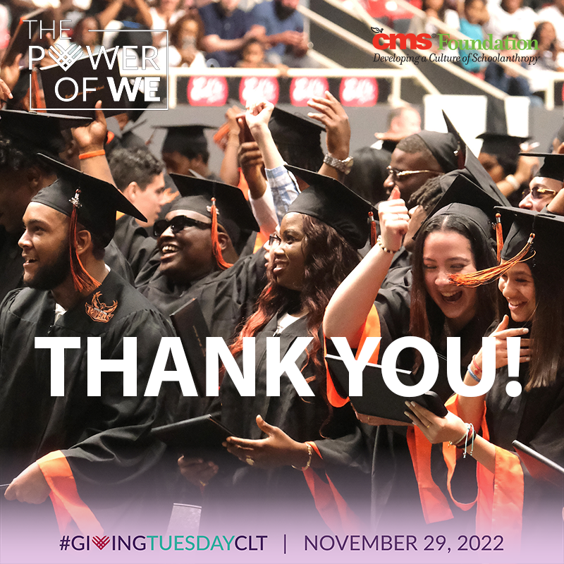 Thank you to everyone who supported us this #GivingTuesdayCLT! With more than $12K in donations this week, we’re well on our way to our $50K Mobilize for Impact campaign goal 😄 We appreciate you for investing in <a href="/CharMeckSchools/">Charlotte-Mecklenburg Schools</a> students &amp; educators >> bit.ly/cmsf_mobilize