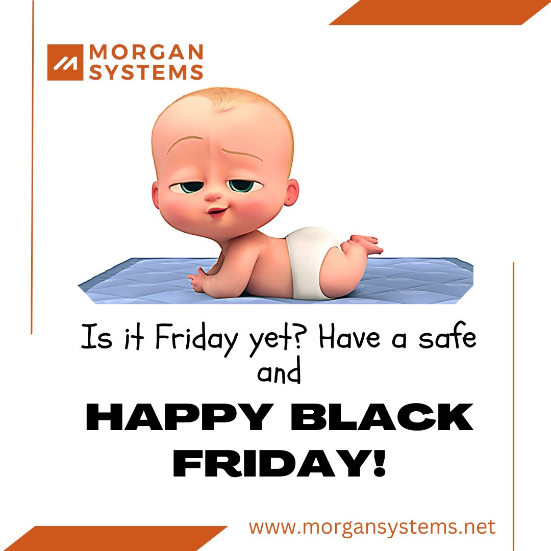 Is it friday yet? Have a safe and happy Black Friday beautiful Humans! Make it good.
#morgansystemsLLC #ITservicess #onsiteinstallation #morgansystems #texasIT #datasecurity #cybersecurity #ITDallas #techsupport #computerconsultant #computerupgrade #morganSystems #dallas