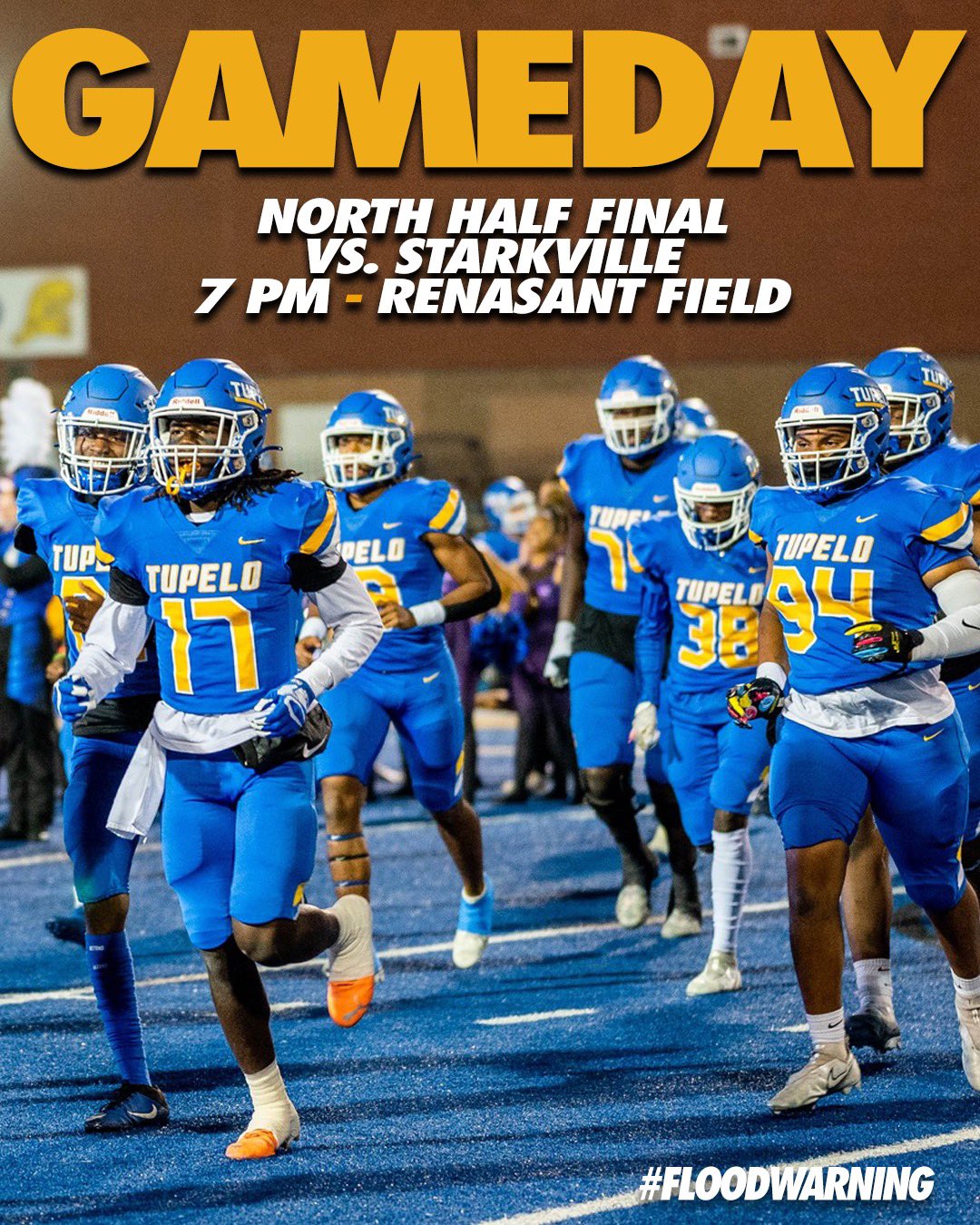 Tupelo Athletics on Twitter "𝐃𝐞𝐟𝐞𝐧𝐝 𝐭𝐡𝐞 𝐛𝐥𝐮𝐞 𝐭𝐮𝐫𝐟. FloodWarning 🆚