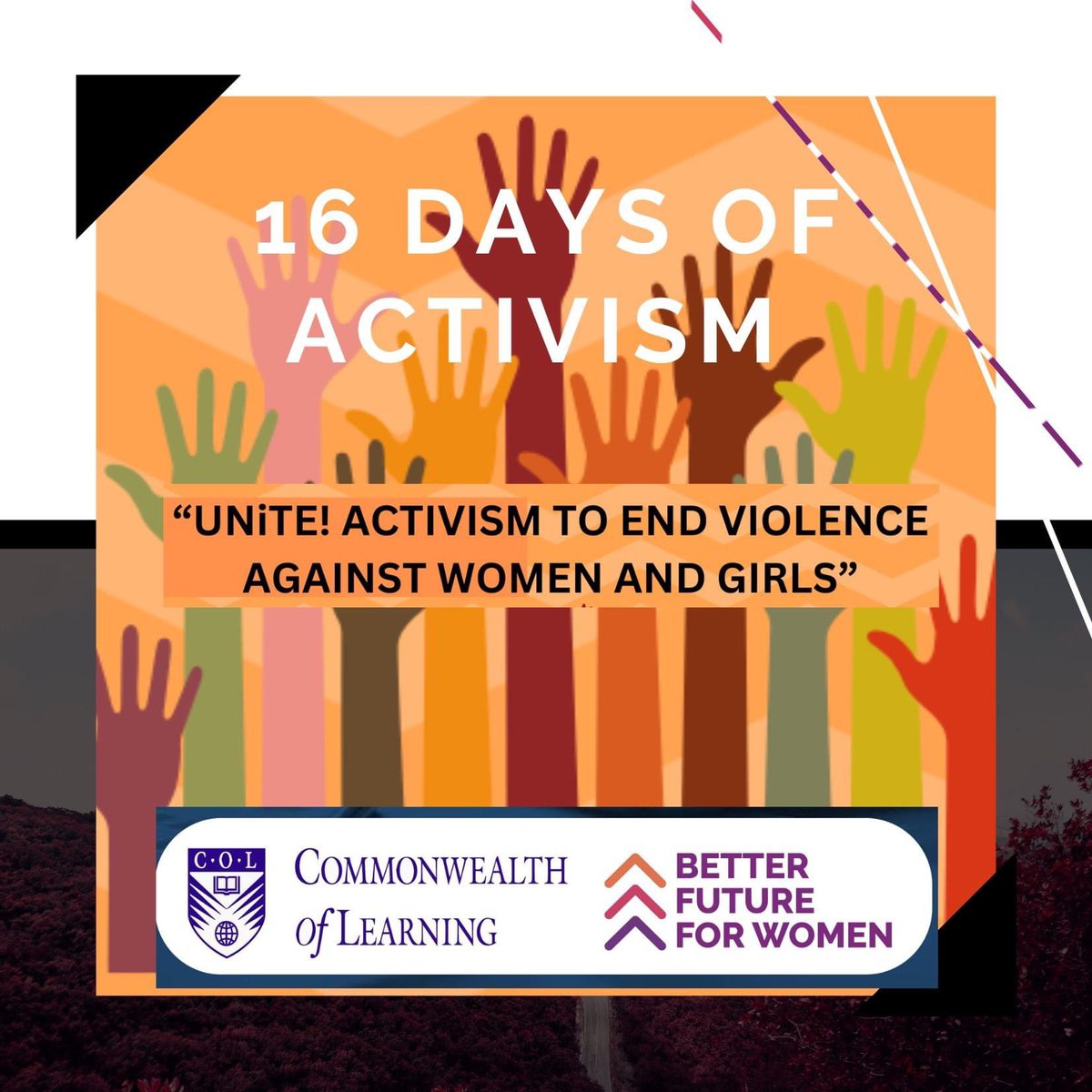 future4women's tweet photo. The world is turning orange on November 25 to protest gender-based violence on the International Day to End Violence Against Women. 
Let's UNITE to end these harmful practices and joins the 16 Days of Activism Against Gender-Based Violence.
 @GIRLSInspire_ https://t.co/Ne2QixUWkT