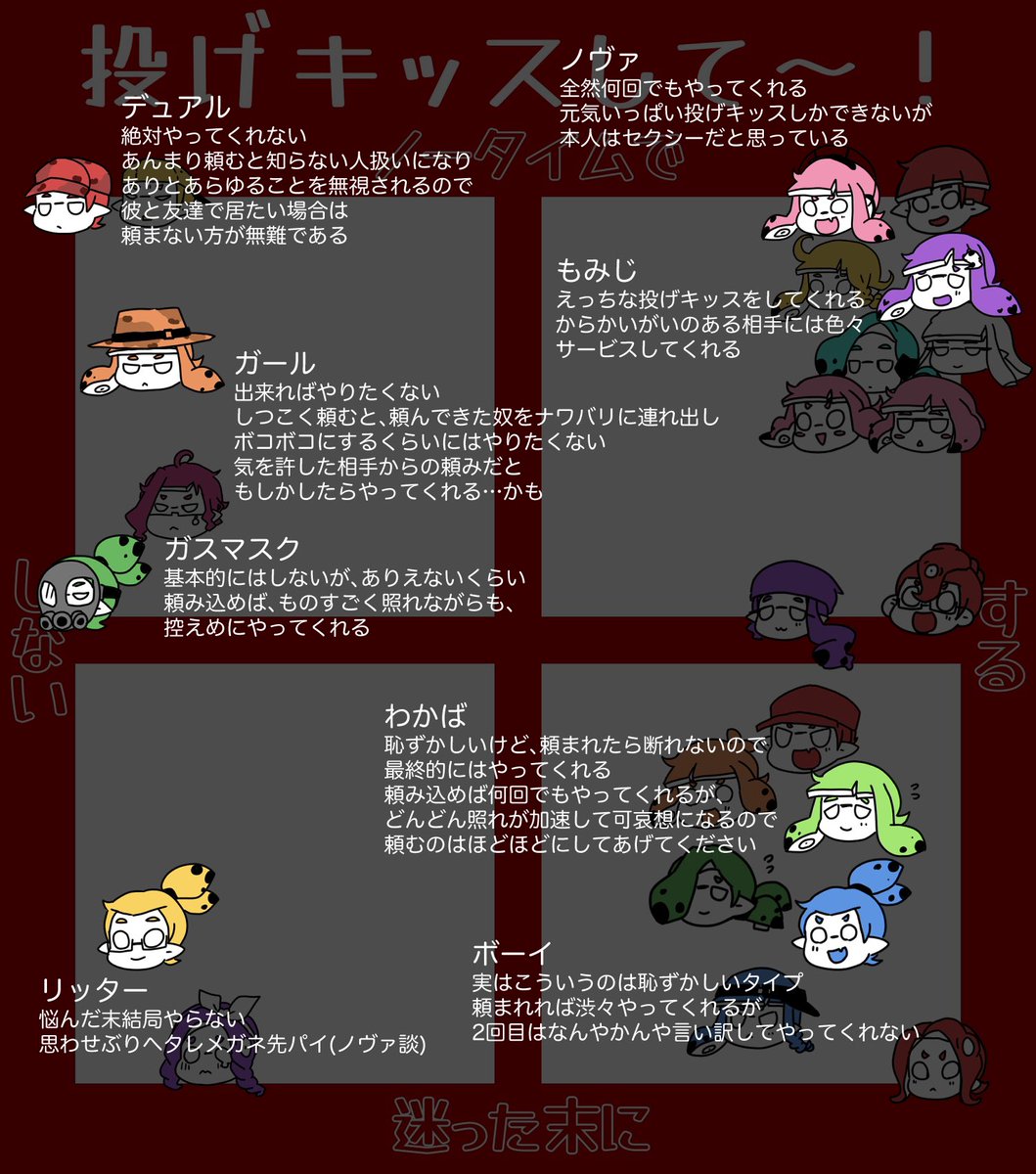 うちのイカタコちゃん投げキッスして〜!!😘😘😘
テンプレお借りしました!! 