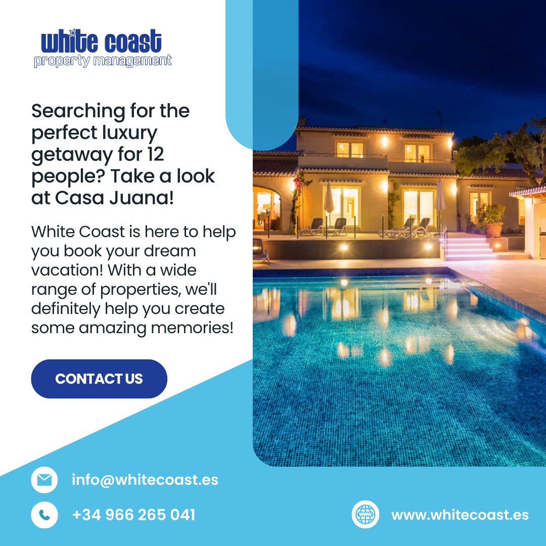 A weekend in Costa Blanca with your friends in a luxury villa, how cool would that be?
Contact us today or learn more by visiting whitecoast.es
.
.
.
.
#holiday #property #propertymanagement #villarental #luxuryvacation #home #vacationhome #Javea